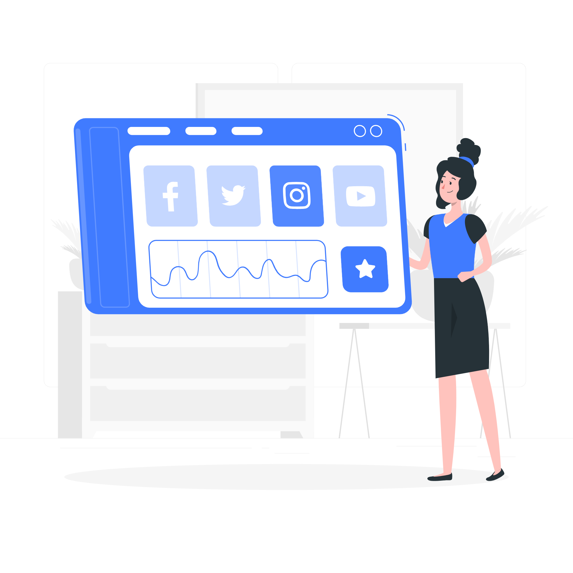 Social Dashboard Rafiki Storyset